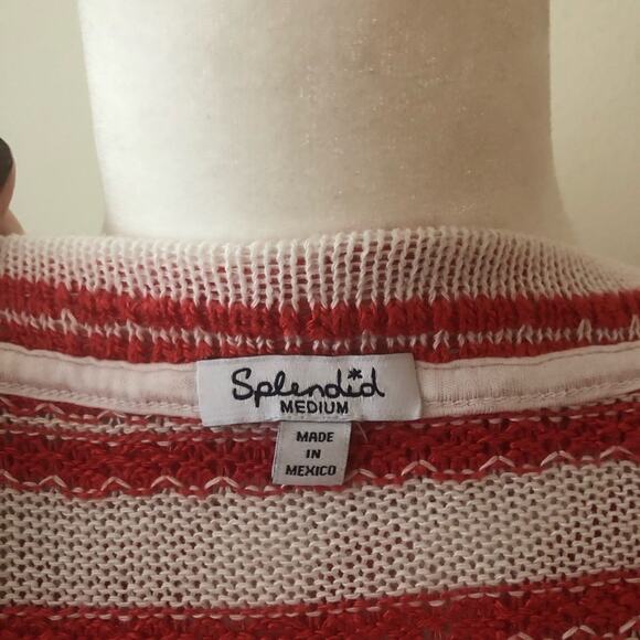 Splendid Red and White Striped Knit Sweater - Picture 5 of 6